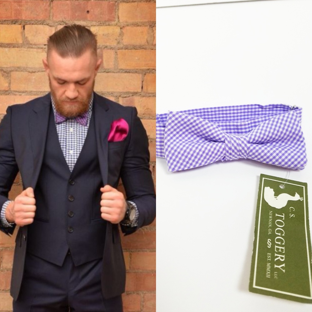 Mens classic purple bow tie one size